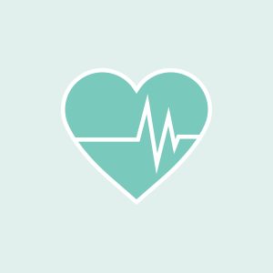 Green heart with cardiograph element vector